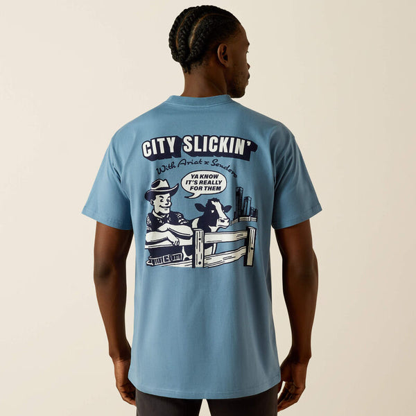 T-Shirt ARIAT SENDERO Country Fences Copen Blue