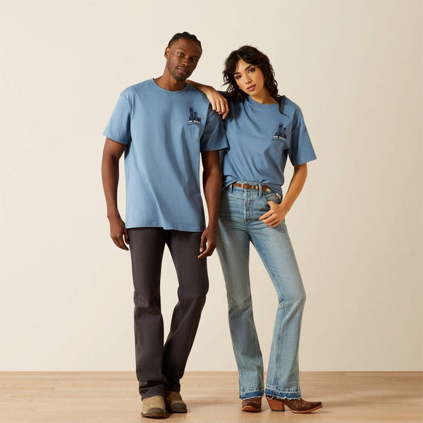 T-Shirt ARIAT SENDERO Country Fences Copen Blue