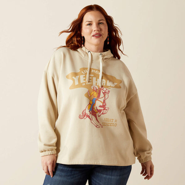 Sweat femme ARIAT Essential Yeehaw Oyster Grey