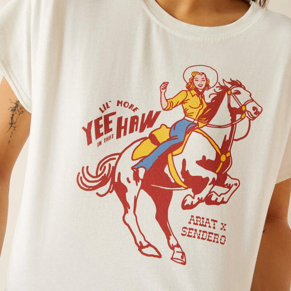T-Shirt femme ARIAT SENDERO Yeehaw White