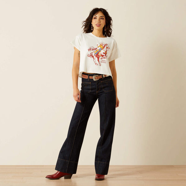 T-Shirt femme ARIAT SENDERO Yeehaw White