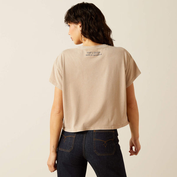 T-Shirt femme ARIAT Wild West Country Savannah Tan Mineral Washo