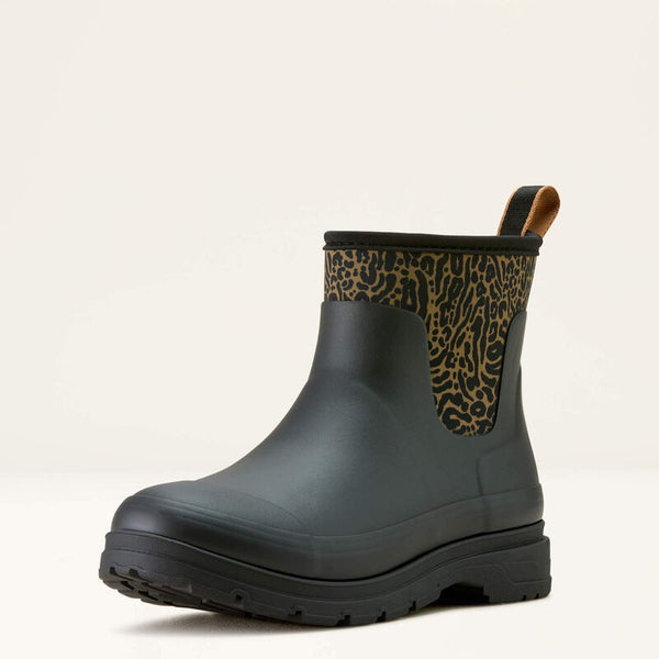 boots imperméables femme ARIAT Kelmarsh Shortie Rubber Black print
