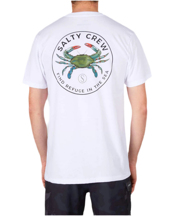 T Shirt SALTY CREW Blue Crabber Premium White