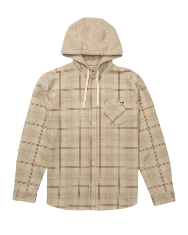 CHEMISE SALTY CREW WHITEWASH HOODED FLANNEL - BIRCH