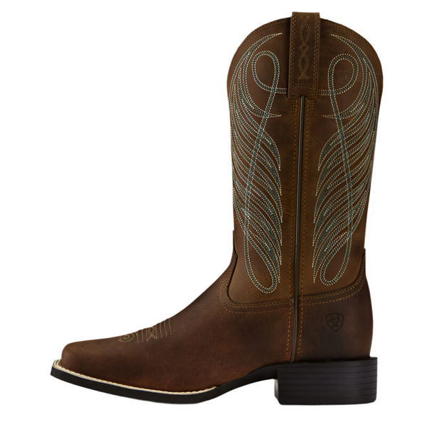 WOMENS ARIATRound Up Wide Square Toe Western Boot