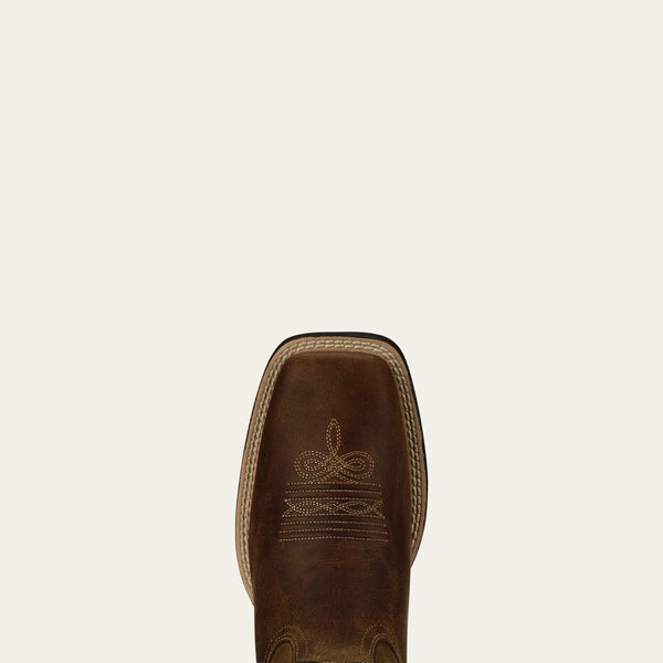 BOTTES WOMENS ARIAT Round Up Wide Square Toe Western Boot - powder brown (C)