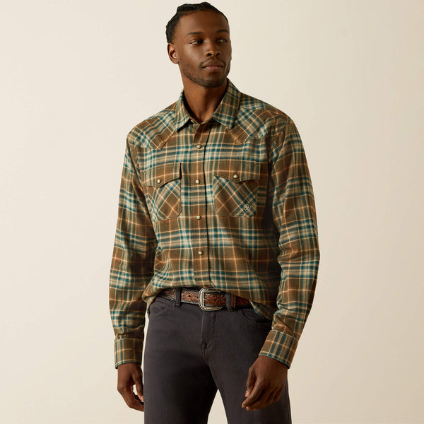 Chemise Homme ARIAT Henry retro - dark green