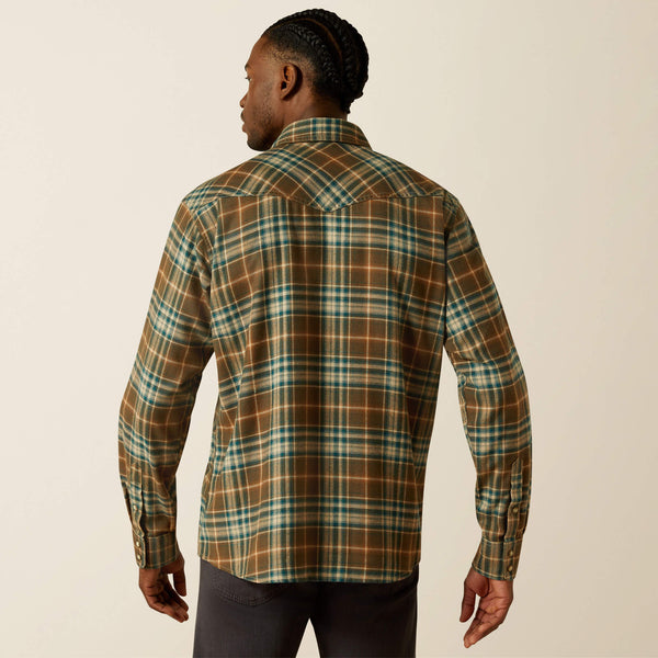 Chemise Homme ARIAT Henry retro - dark green