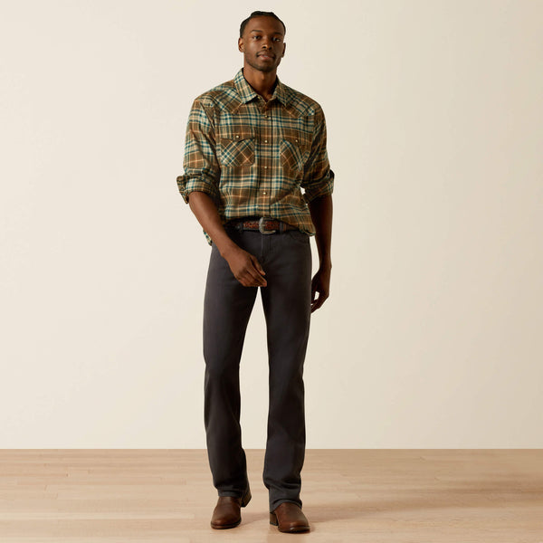 Chemise Homme ARIAT Henry retro - dark green