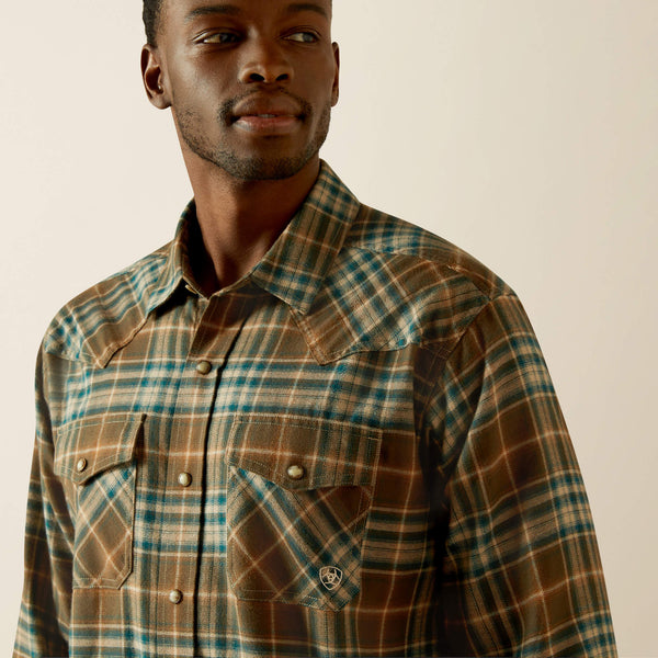 Chemise Homme ARIAT Henry retro - dark green