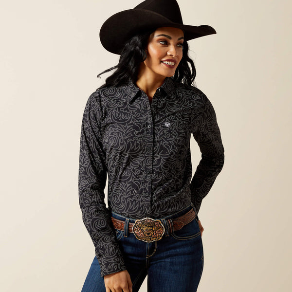 CHEMISE femme ARIAT kirby stretch western - Black boot