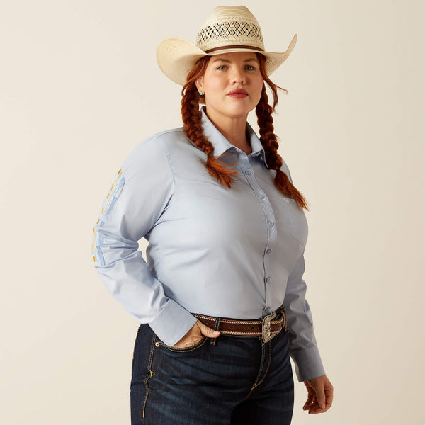 CHEMISE femme ARIAT  Team Kirby Stretch Western Shirt - kentucky blue