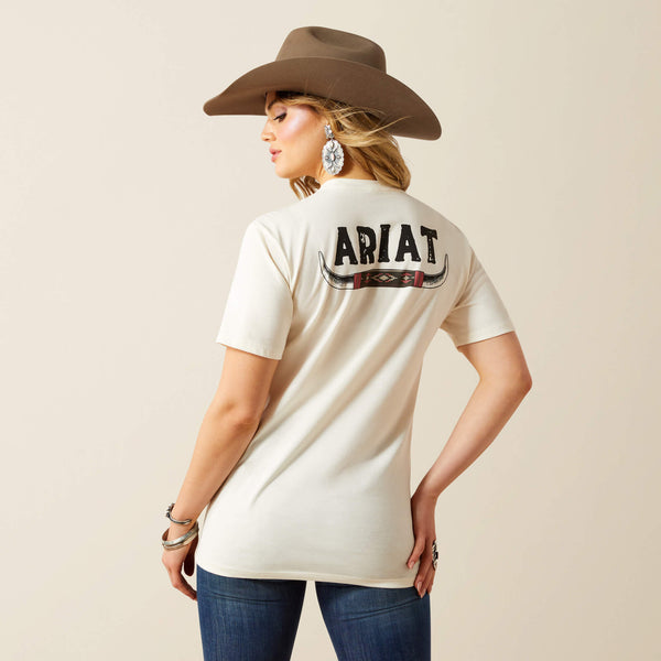 T-Shirt femme ARIAT BULL HORNS - natural