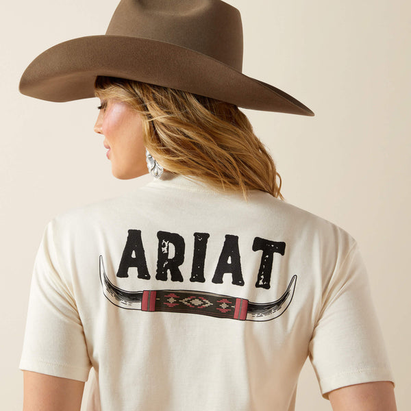 T-Shirt femme ARIAT BULL HORNS - natural