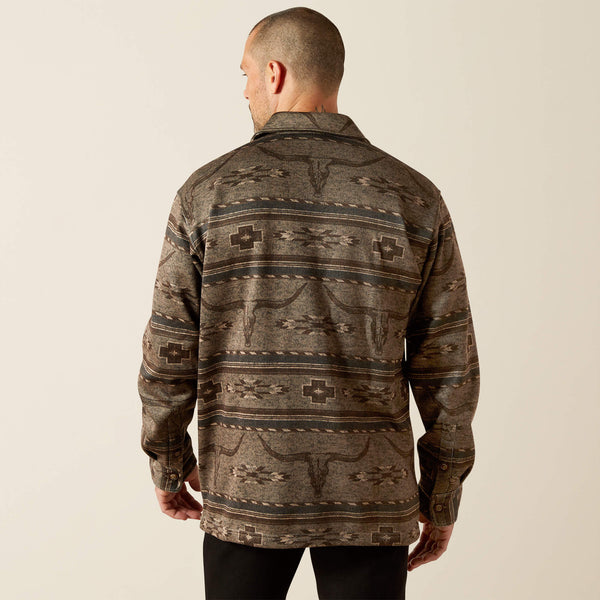 Men's ARIAT Caldwell Printed Shirt Jacket - beige printed