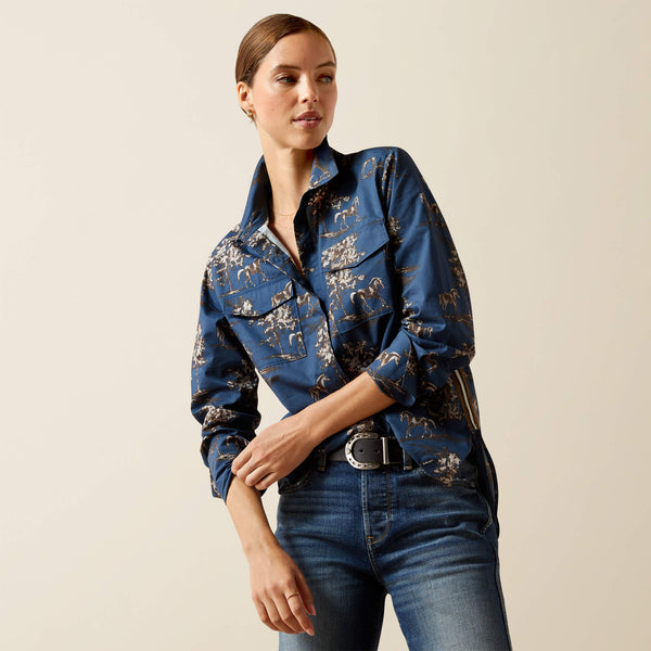 CHEMISE femme ARIAT  WOLSELEY - NAVY TOILE