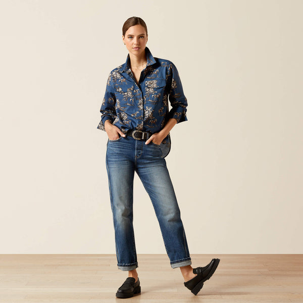 CHEMISE femme ARIAT  WOLSELEY - NAVY TOILE