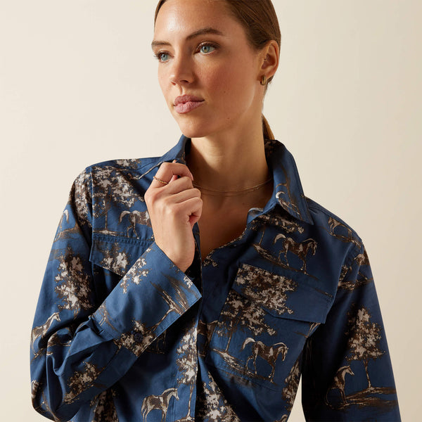 CHEMISE femme ARIAT  WOLSELEY - NAVY TOILE