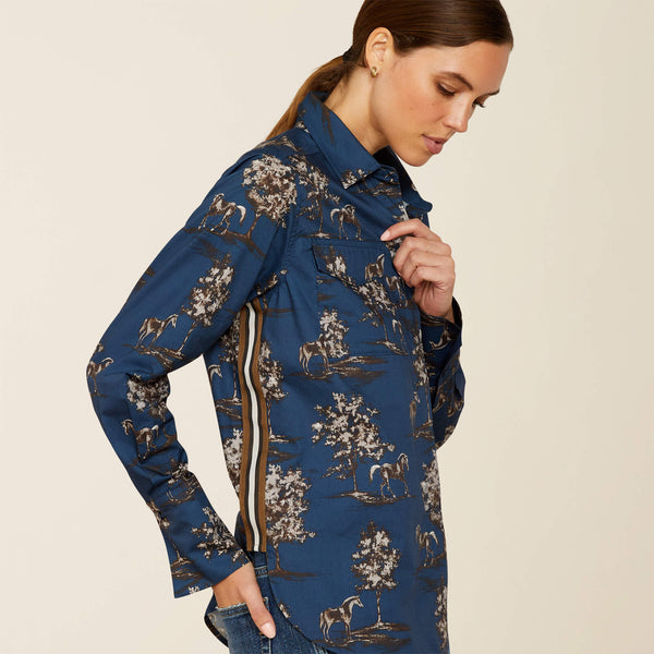 CHEMISE femme ARIAT  WOLSELEY - NAVY TOILE