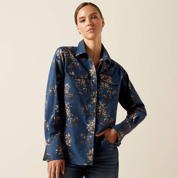 CHEMISE femme ARIAT  WOLSELEY - NAVY TOILE