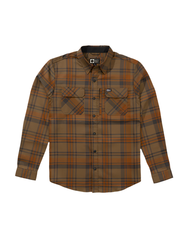 CHEMISE SALTY CREW FATHOM TECH SHIRT - DARK BROWN