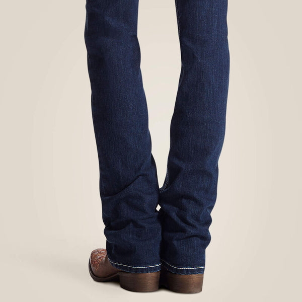 Women's ARIAT R.E.A.L. Mid Rise Stretch Icon Stackable Straight Leg Jean SHORT (OCEAN)