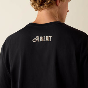 T-Shirt western homme ARIAT Wild Life Boxy - Washed black