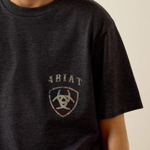 t shirt enfant western ARIAT American Bison - Charcoal Heather