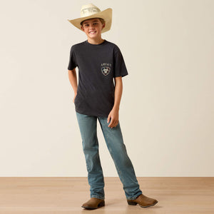 t shirt enfant western ARIAT American Bison - Charcoal Heather