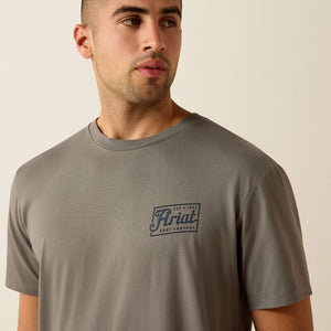 T-Shirt western homme ARIAT Paintriot - Smoked Pearl