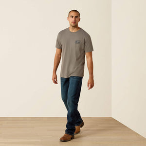 T-Shirt western homme ARIAT Paintriot - Smoked Pearl
