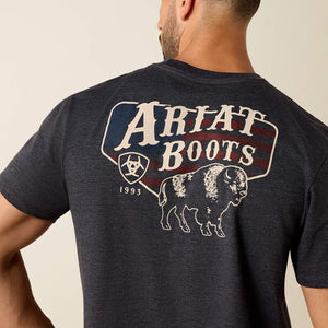T-Shirt western homme ARIAT American Bison - Charcoal Heather