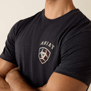 T-Shirt western homme ARIAT American Bison - Charcoal Heather