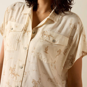 Chemise western femme ARIAT Badlands - TurtleDove Ranchscape