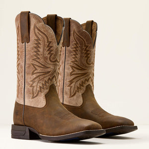 Bottes western homme ARIAT Brush Creek Wide Square Toe - Aged Tanismokey Taupe