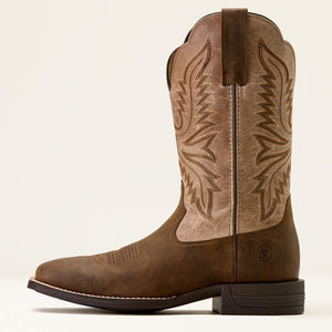 Bottes western homme ARIAT Brush Creek Wide Square Toe - Aged Tanismokey Taupe