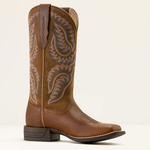 Bottes western femme waterproof femme ARIAT Cattle Caite Wide Square Toe - Distressed Brown