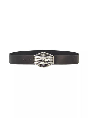 Ceinture cuir homme WRANGLER Big Buckle - Black