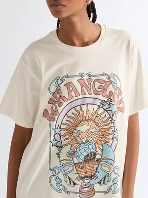 tshirt femme WRANGLER GIRLFRIEND Worn White