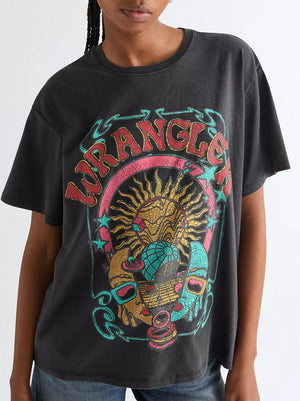 tshirt femme WRANGLER GIRLFRIEND Fadel Black