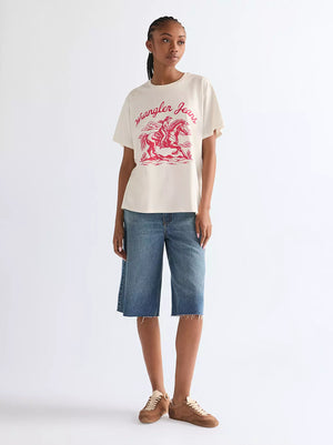 tshirt femme WRANGLER GIRLFRIEND Worn White