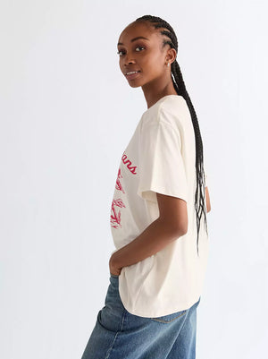 tshirt femme WRANGLER GIRLFRIEND Worn White