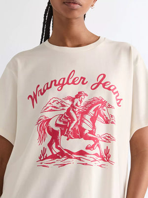 tshirt femme WRANGLER GIRLFRIEND Worn White