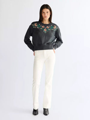 sweat femme WRANGLER EMBROIDERED Faded Black