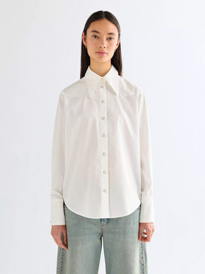 Chemise femme WRANGLER DRAMA COLLAR Worn White
