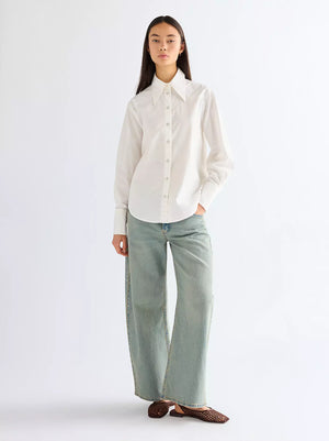 Chemise femme WRANGLER DRAMA COLLAR Worn White