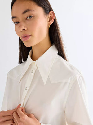 Chemise femme WRANGLER DRAMA COLLAR Worn White