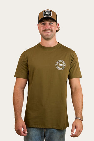 T-Shirt HOMME RINGERS WESTERN SIGNATURE BULL - OLIVE