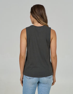 DÉBARDEUR SALTY CREW KEYHOLE MUSCLE TANK - CHARCOAL